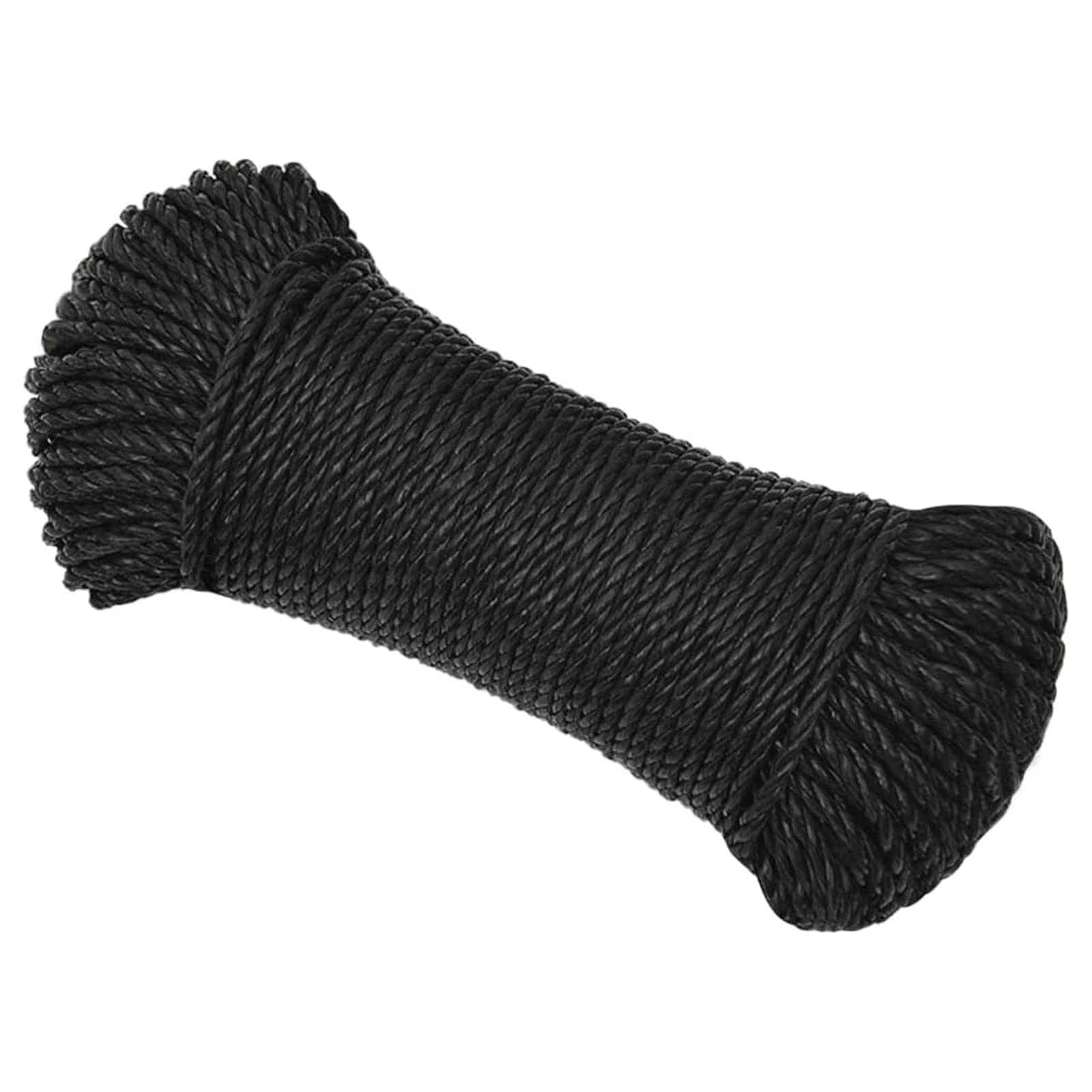 Tidyard Arbeitsseil Bodenarbeitsseil Bootsseil Arbeitsleine Polypropylenseil Mehrzweckleine Seil Bootsleine Allzweckseil Schnur Tau Leine Gedreht Ankerleine Festmacher 8 mm 250 m Schwarz