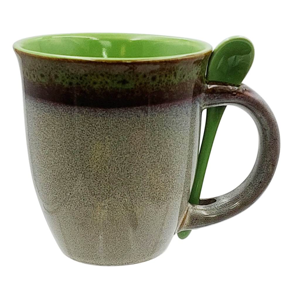 Ceramic Tea Cup Mug Infuser - VICRAYS Large 16 Oz Hot Loose Steeping Handle Teacup With Leaf Infuser Spoon Lid - Blue Tall Glazed Strainer Coffee Mug Microwave Safe - View #12