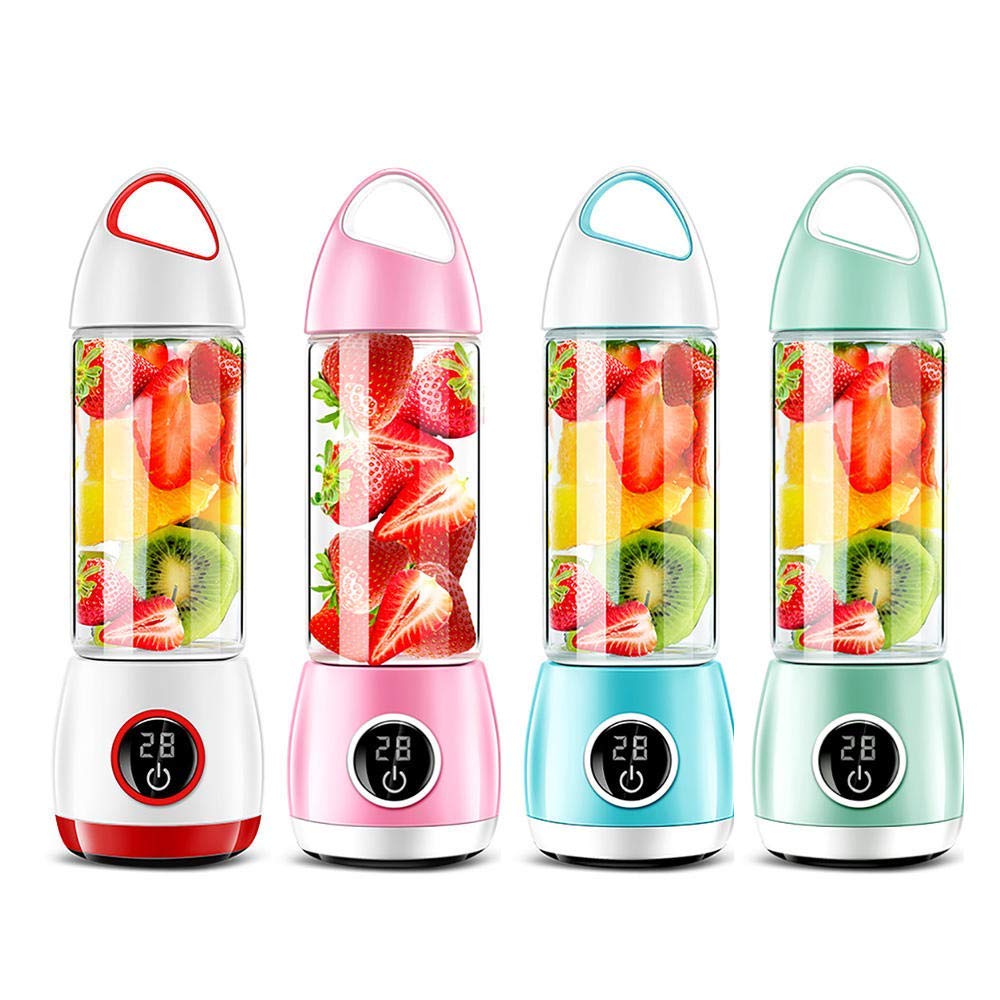 Spremiagrumi Portatile Spremiagrumi Elettrico Tazza Display Digitale USB Ricaricabile Verdure Frutta Succo Maker Bottiglia Succo Estrattore Frullatore Miscelatore Luce Acquamarina