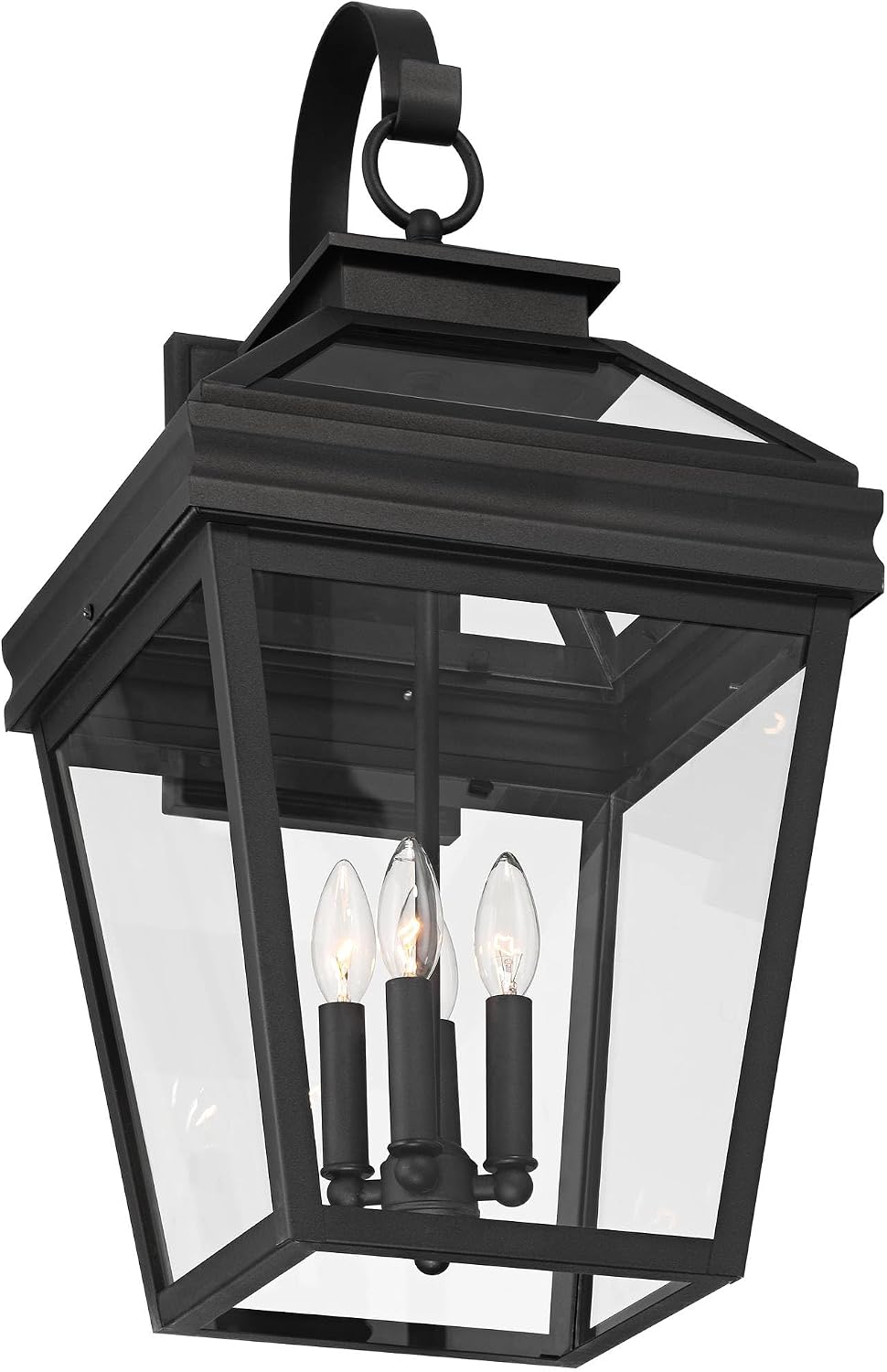 John Timberland Stratton Street 27" High Traditional Outdoor Wall Light Fixture Mount Porch House Exterior Outside Lantern Edison Bulb Weatherproof Black Clear Glass Shade Front Door Patio Garage