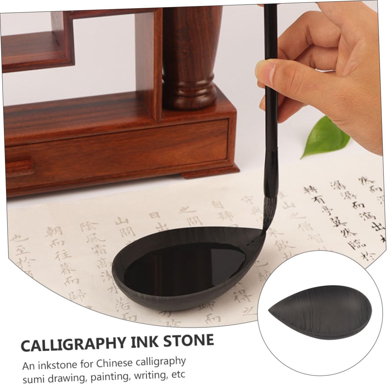 OSALADI Pierre à Encre De Calligraphie Chinoise Plaque à Encre Forme De Goutte Eau Pour Dessin Sumi Peinture Écriture