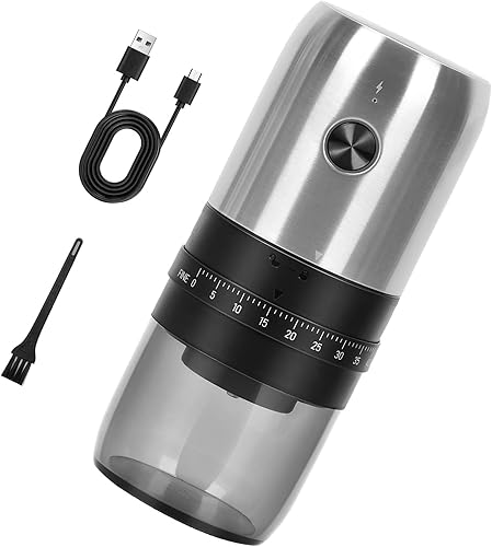 Molinillo de café molino eléctrico pequeña oficina adecuado para viajes, camping, oficina, uso ajustable molinillo de café