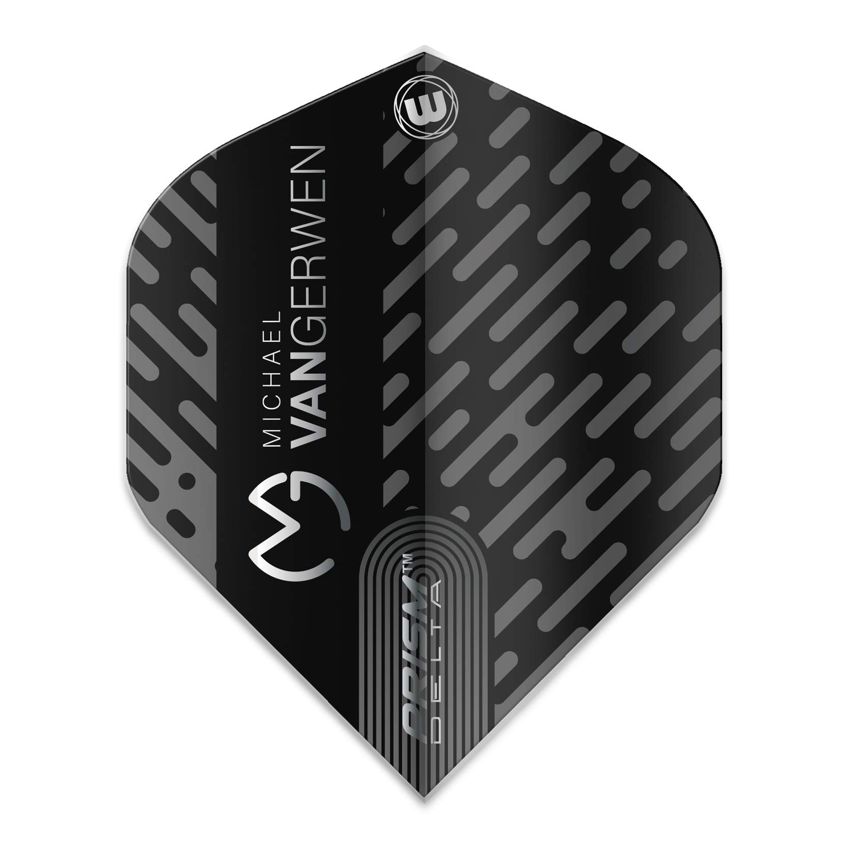 WINMAUPrism Delta MvG Black & Grey Extra Thick Dart Flights - 1 set per pack (3 flights in total)