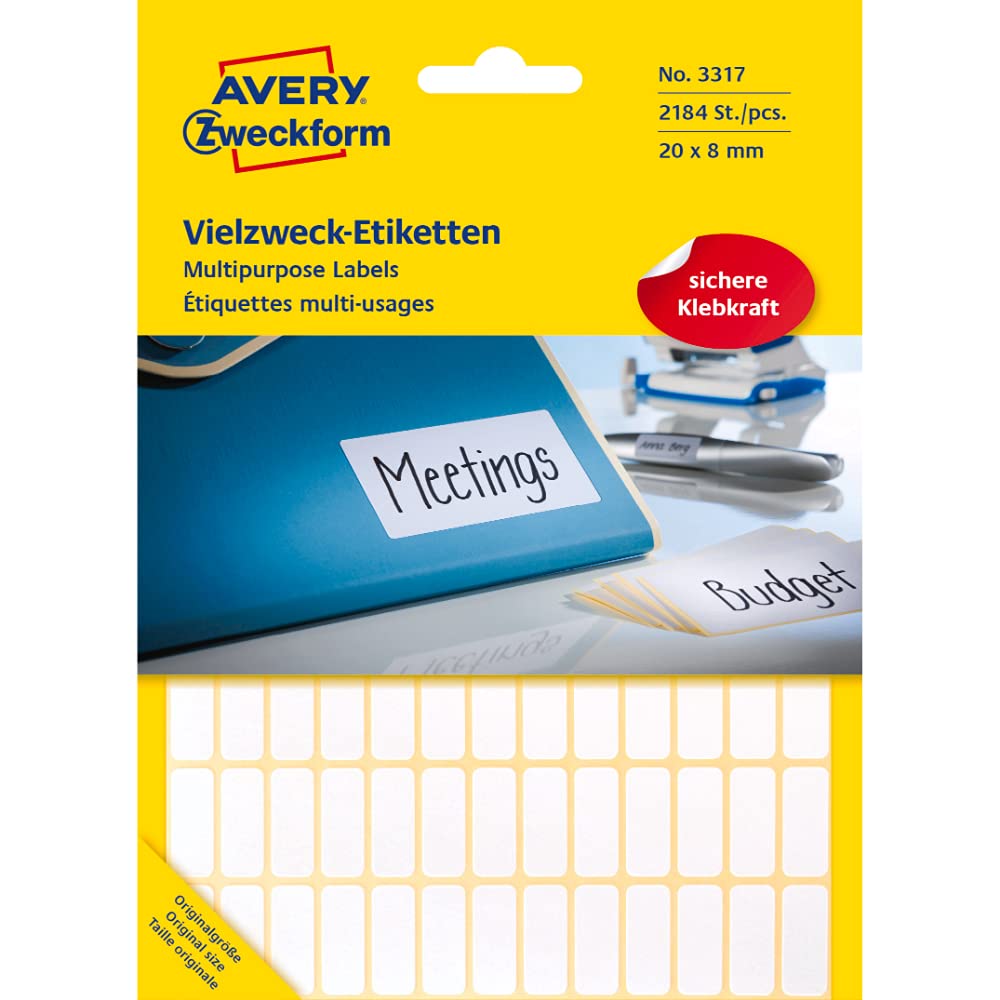 Avery Zweckform 3317 Multipurpose Labels 20 x 8 mm Pack of 2184
