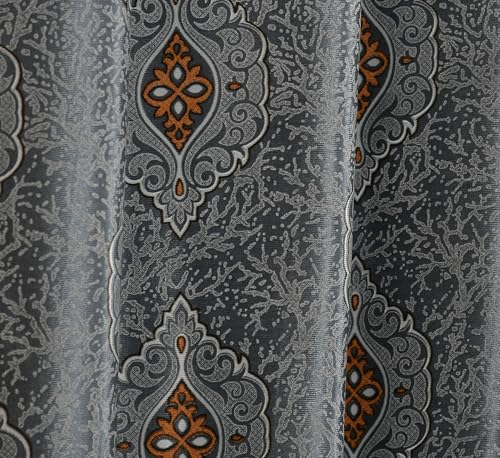 Image of Room Darkening Curtains for Door & Windows, Living Room, Bedroom, Eyelet, Parda, Printed, Pack of 1, Grey, 4 x 7 Feet