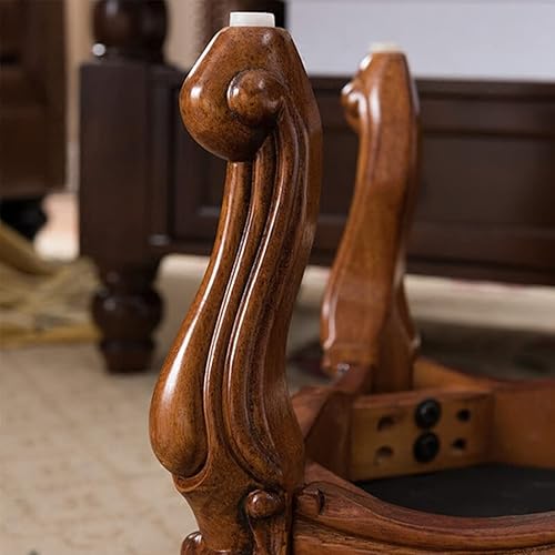 Miniatura 9 de Reposapiés tapizado de cuero para sala de estar, sofá, entrada, otomana cuadrada pequeña, taburete de madera de caucho macizo, reposapiés tapizado