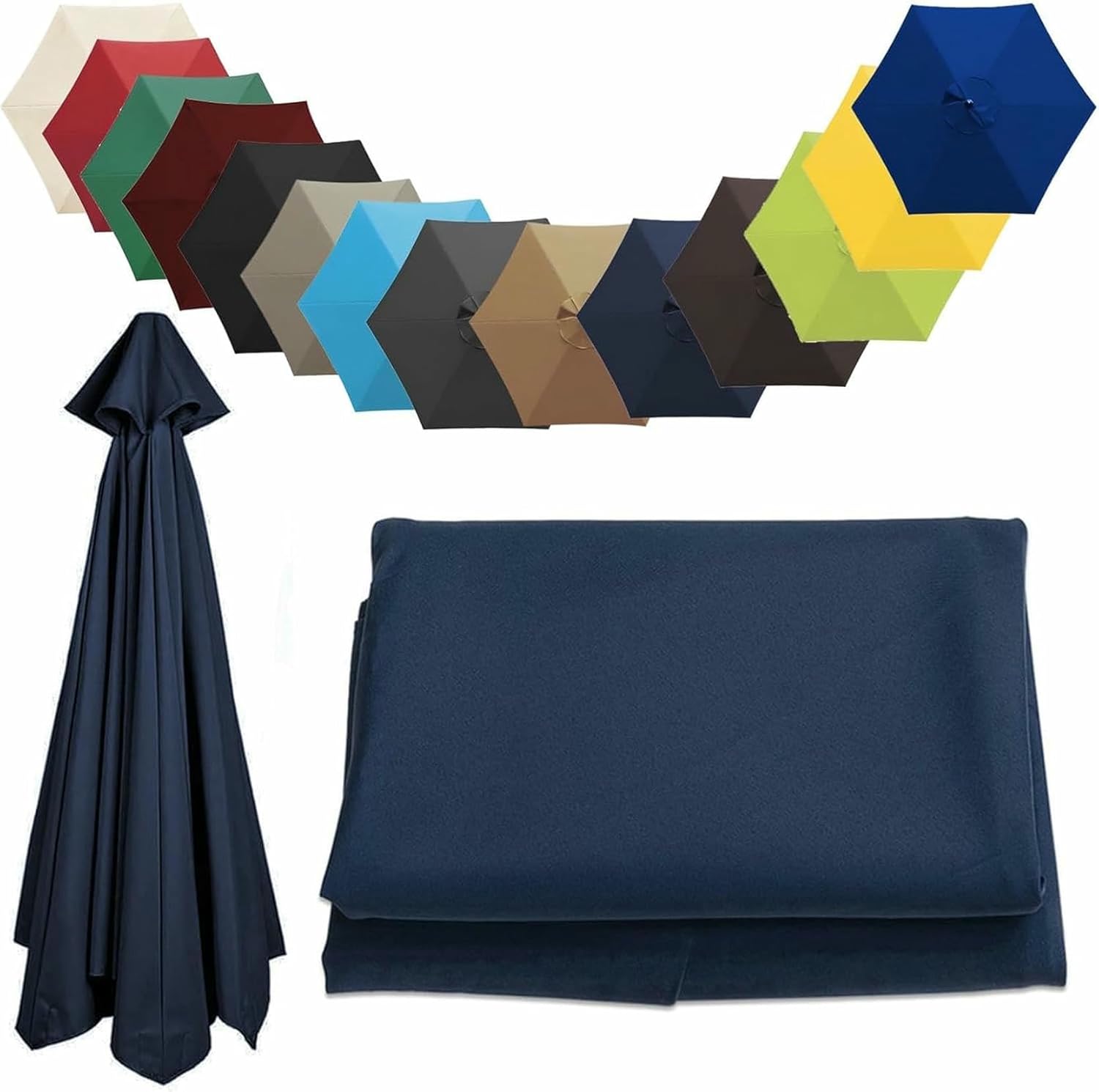 Patio Umbrella Replacement Canopy Square Cantilever Top Cover Outdoor,Replacement Parasol Canopy 300/270/200CM Waterproof UV30+ Fabric Cover for 6/8 Arms Fits Standard & Cantilever Umbrellas