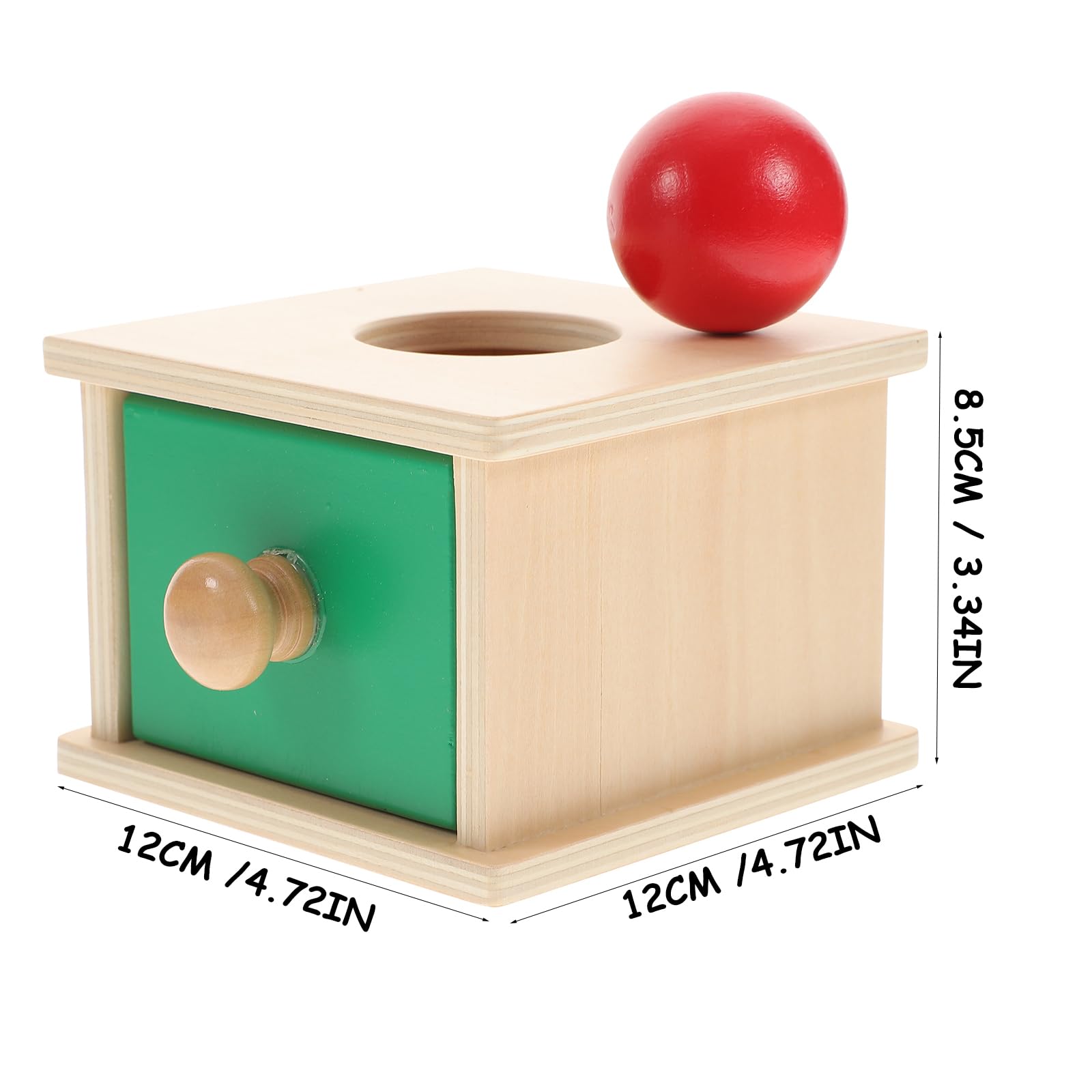 Tomaibaby 1 Pz Scatola di Permanenza di Oggetti Montessori con Palla per Bambini Giocattoli Educativi Esercizio Giocattoli Coordinazione Mano-Occhio (Stile Scatole Tonde)