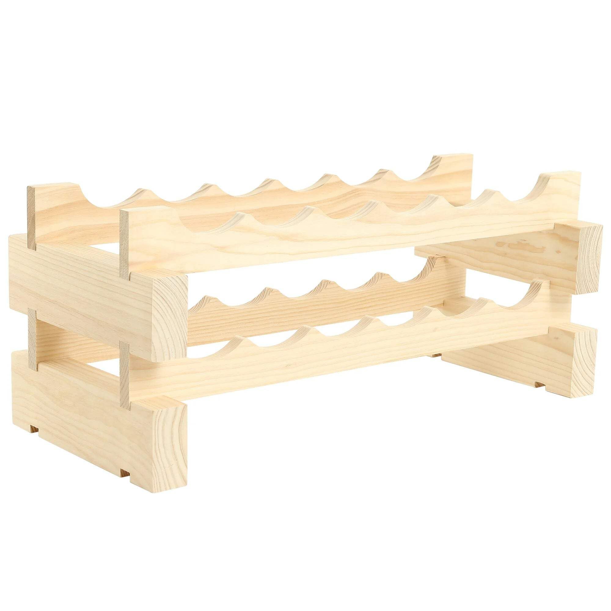 Modularack 6 Bottle Wide Wine Rack Natural Pine