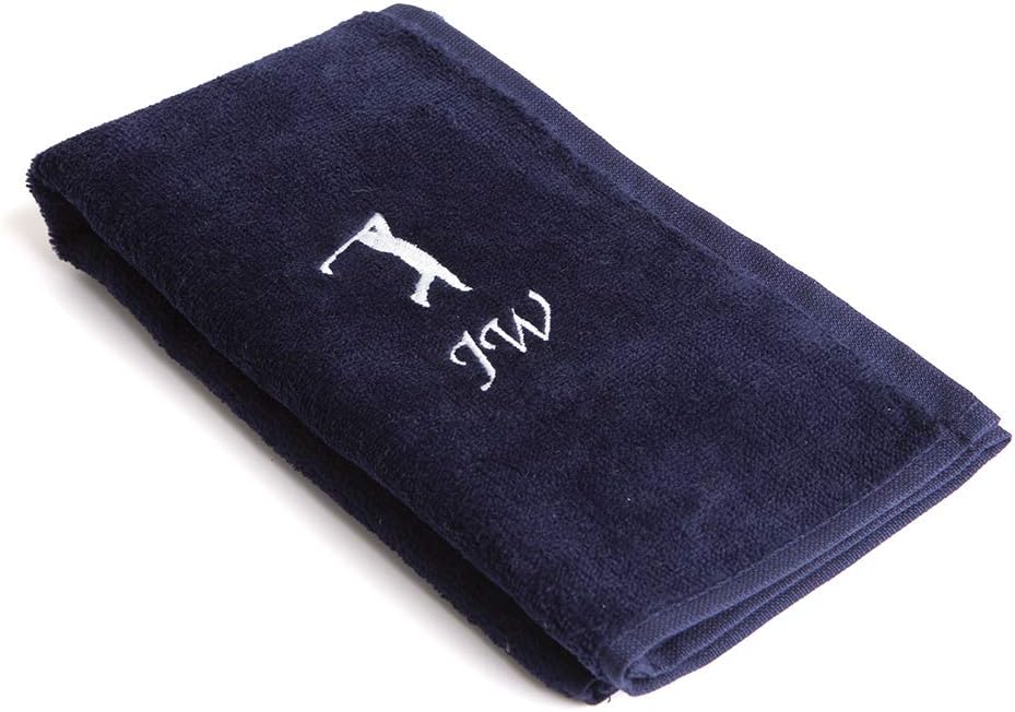 Personalised Golf Towel Navy Blue - Luxury Tri-Fold Any Name Towel Embroidered