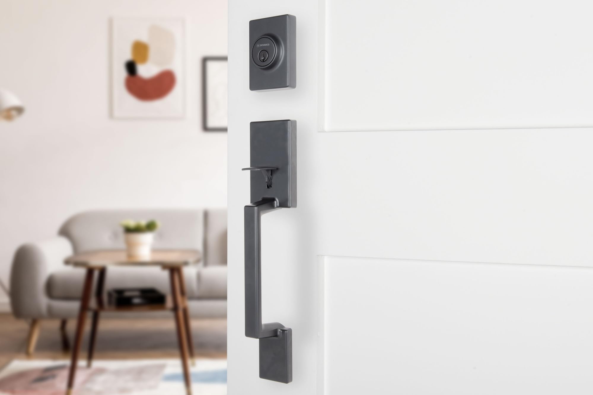 BRINKS Contemporary Keyed Entry Door Handleset with Lever and