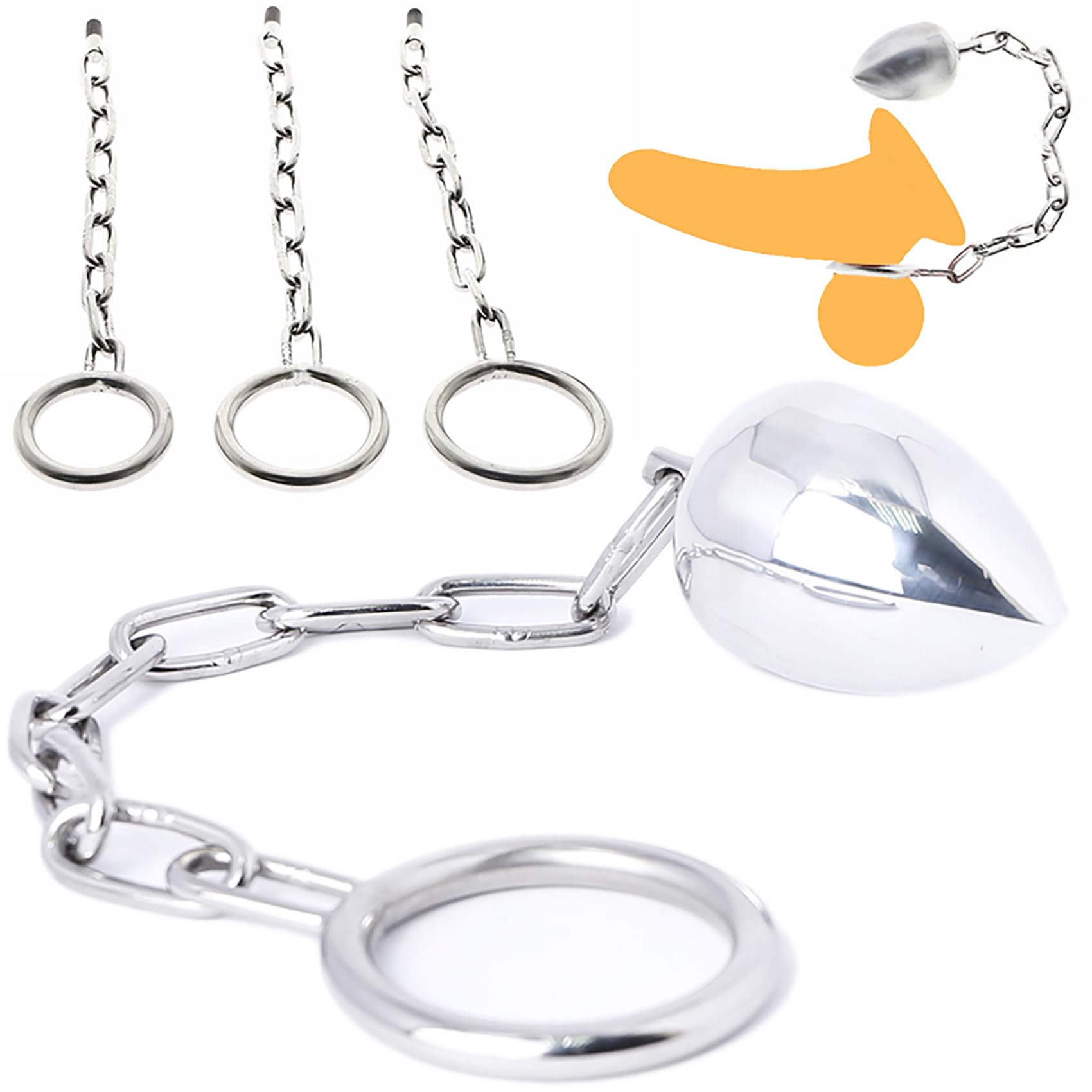 ScreaAss Edelstahl Hodenringe Penisring Analhaken Mit 49Mm Analplug Und  25Cm Lang Anal Kette, Metall Cockring Anal Kugel Butt Plug Hodensack  Bondage Ballstretcher Sexspielzeug Für Männer,Silber,45mm : Amazon.de:  Drogerie & Körperpflege