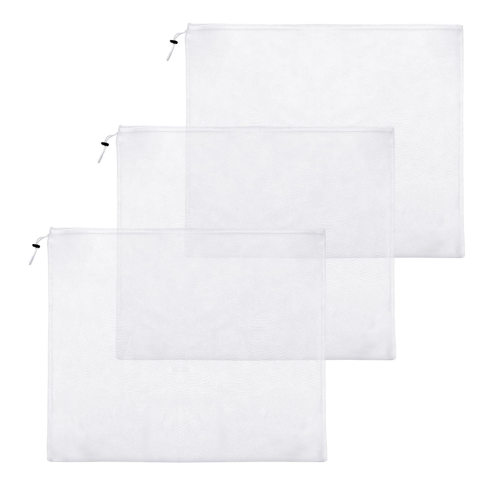 Sinbana 3pcs Ultra Fine Mesh Pool Skimmer Net Replacement Bags, 66x55cm/25.98x21.65in Adjustable Polyester Leaf Rake Net for Ground Pools Hot Tubs Catches Sand Pollen Dust Pet Hair