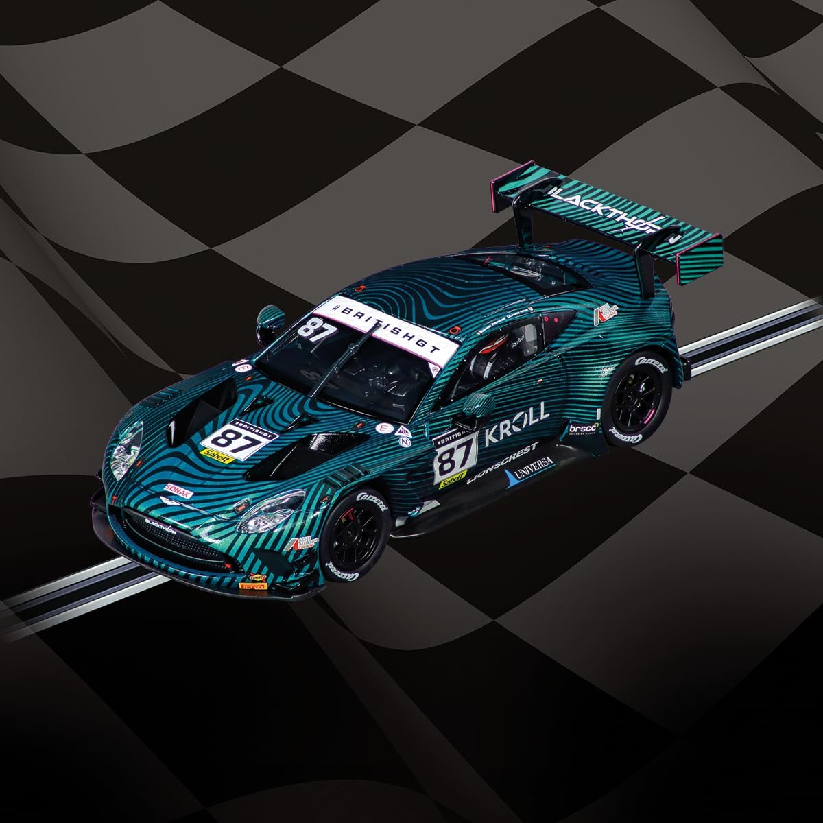 Carrera 27804 Aston Martin Vantage AMR GT3 Evo Blackthorn AMR, No.87 British GT 2024 1:32 Scale Evolution Analog Slot Car Racing Vehicle