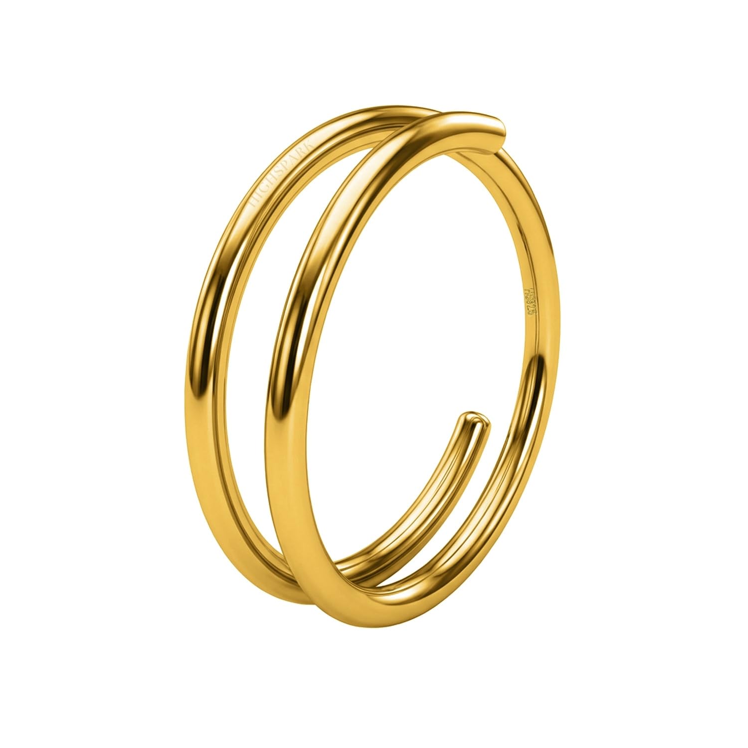 highspark 925 Silver Nose Ring for Women in 18K Gold Finish | 92.5 Sterling Silver & Stunning Shine | Lovely Gift for Women & Girls - Lined-picture-0