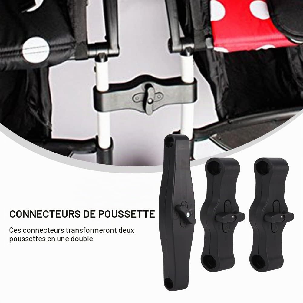 Faderr Connecteurs de poussette, connecteur universel pour poussette de bébé, à insérer dans les accessoires de connecteur de poussette