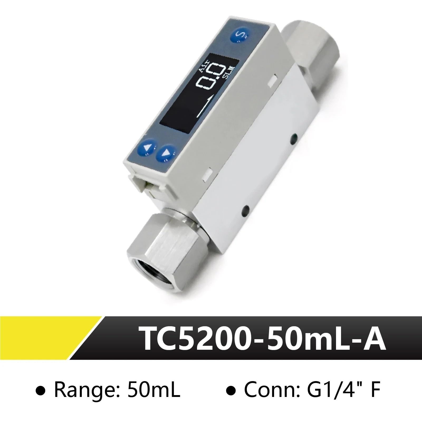 TC5200 Medidor de flujo másico de gas de bajo flujo Sensor térmico 4-20 mA Pantalla digital RS485 for aire, oxígeno, nitrógeno(TC5200-50mL-A)