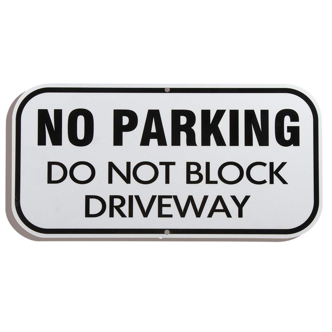 No Parking Do Not Block The Driveway Sign 6 x 12 Inch 40 Mil Refelective Rust Free Aluminum Sign (Black Do Not Block The Driveway)