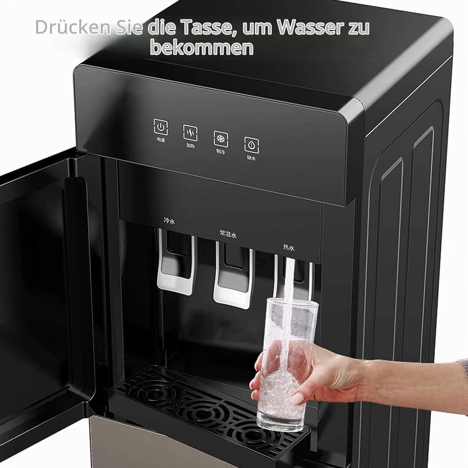 3-in-1-Wasserspender für heißes und kaltes Wasser, 5 Gallonen, Bodenbefüllung, ideal für Zuhause/Büro/Kaffee/Tee/Bar/Wohnheim – mit Getränkehalter