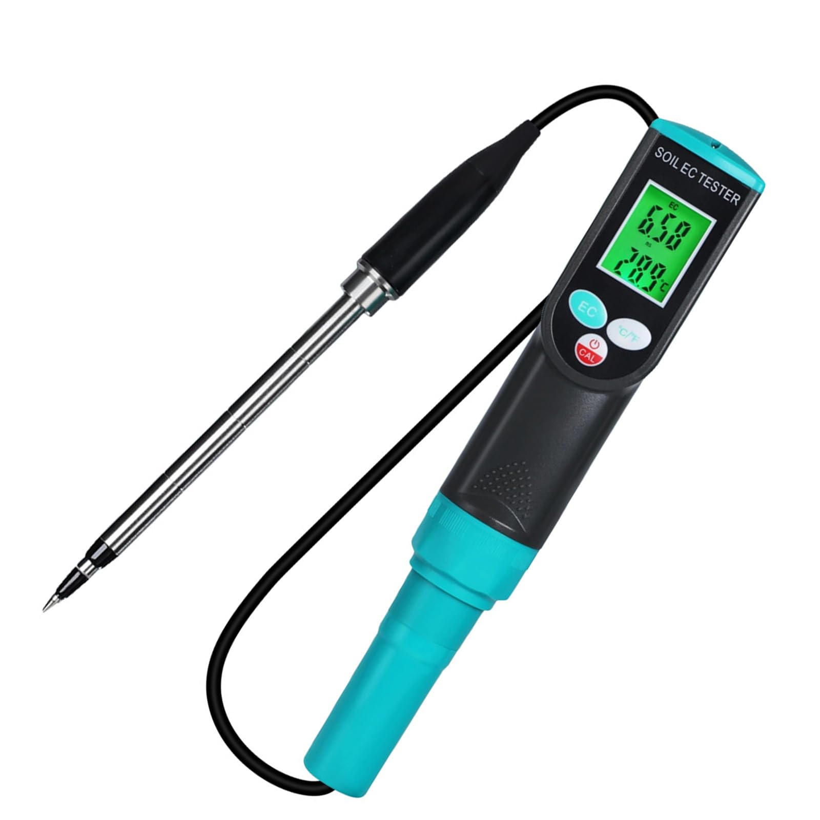 Tsophreniq Multicolor Lightweight Soil Tester For Agriculture/Gardens Measures Conductivity & Temp Battery-Powered Portable Abs Gardening Soil Analyzers