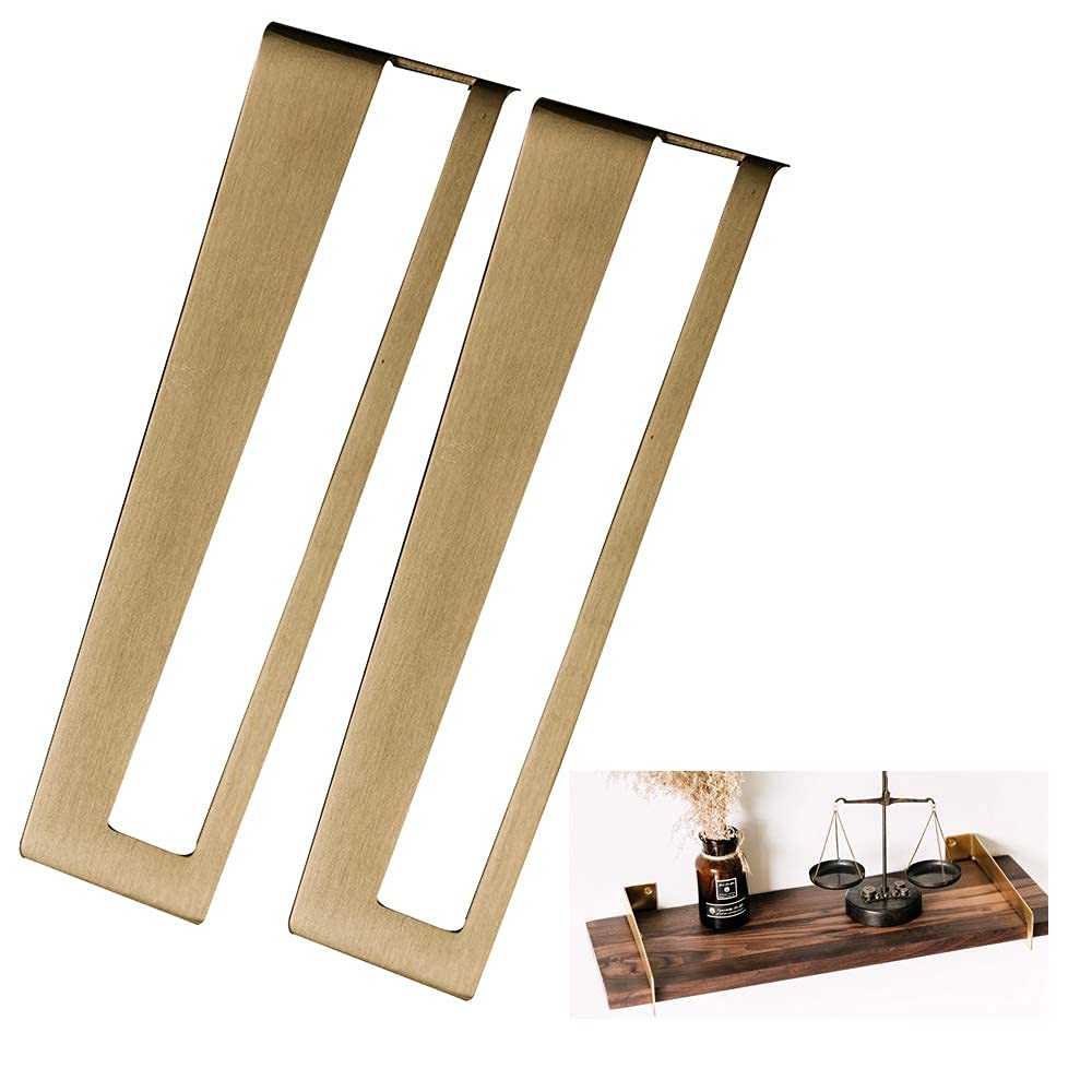 Support d'étagère en Laiton doré vintage pour fixer une bibliothèque chic de 20 cm