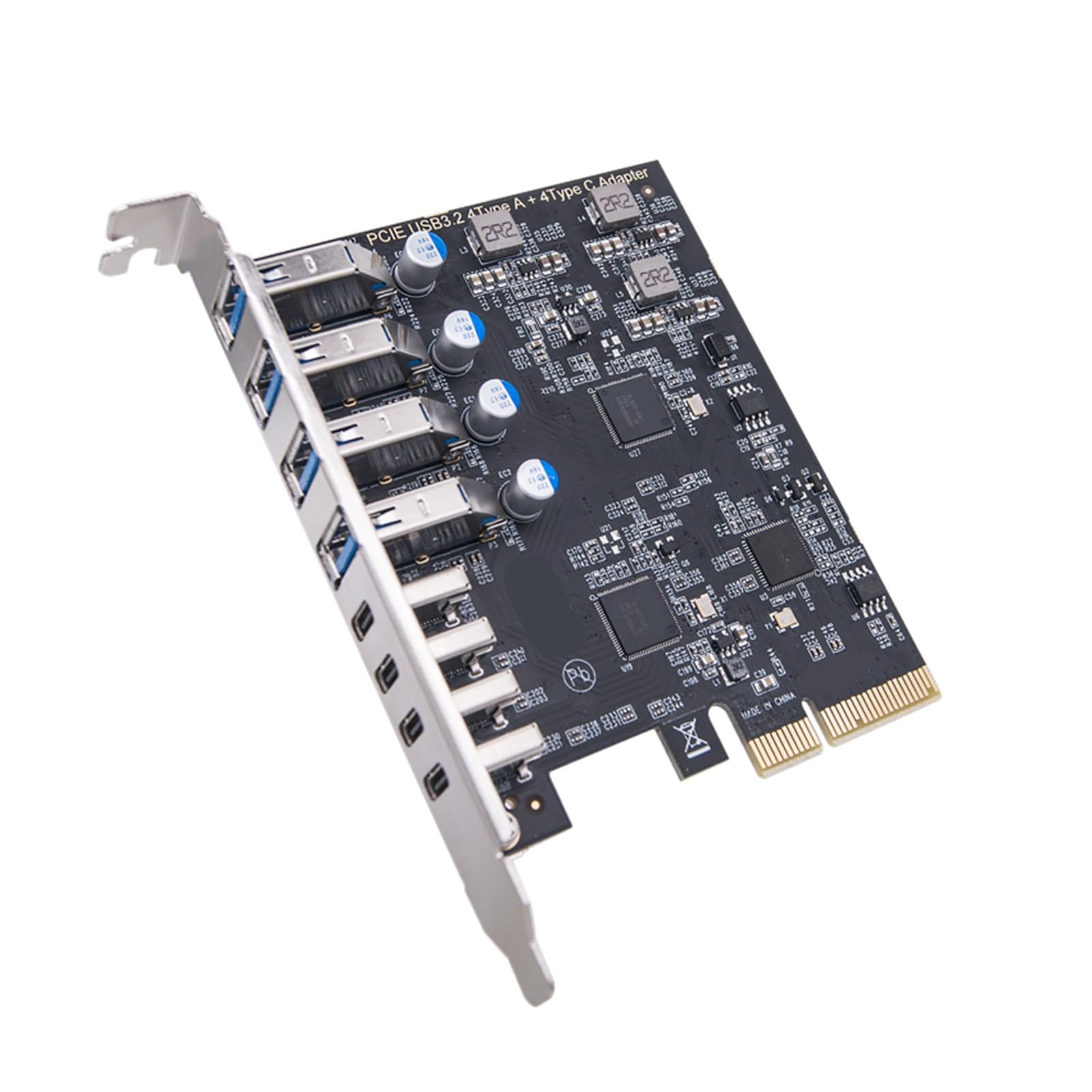 PCIe do 4 portów USB 3.2 i 4-portowa karta rozszerzeń TypeC ASM1142 kontrola 10 Gb/s szybka prędkość do pulpitu karta rozszerzeń PCIE