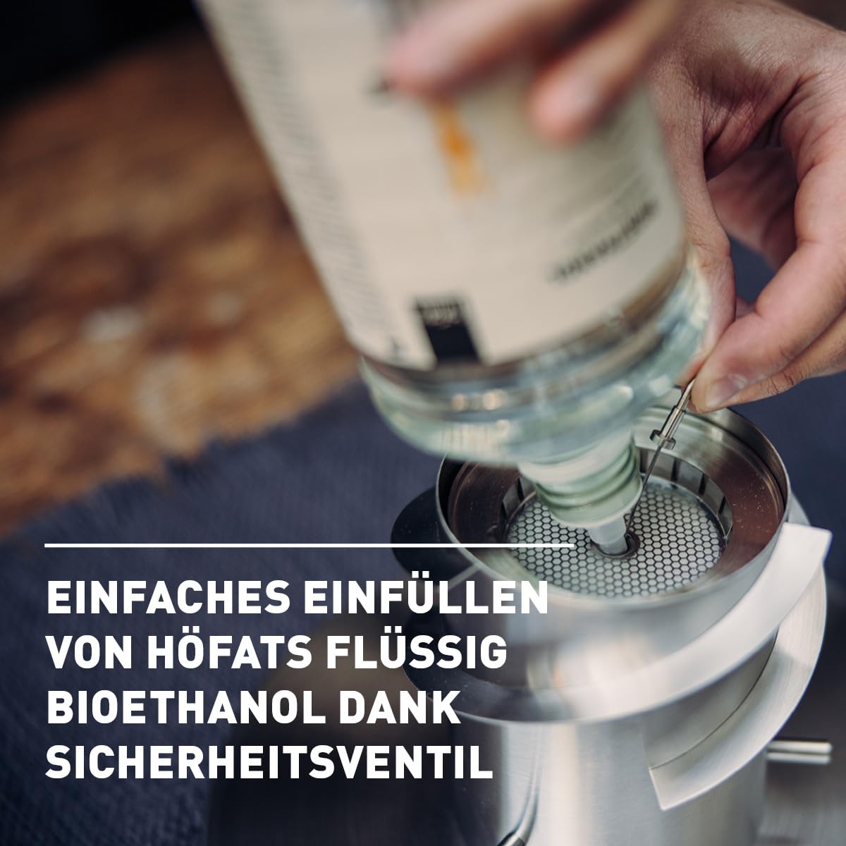 höfats - Bio-BURNER SPIN 900 z pierścieniem ekologicznym – zastępuje puszkę paliwa żelowego SPIN 90 – płynny bioetanol, dłuższy czas palenia, jaśniejszy płomień