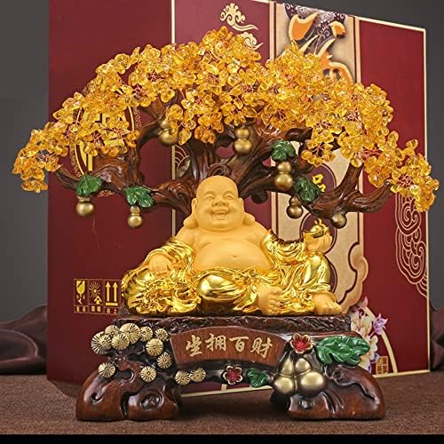 財運強化 ‼️天然石シトリン水晶 彫刻財神様縁起物❣️置物 【公式通販】