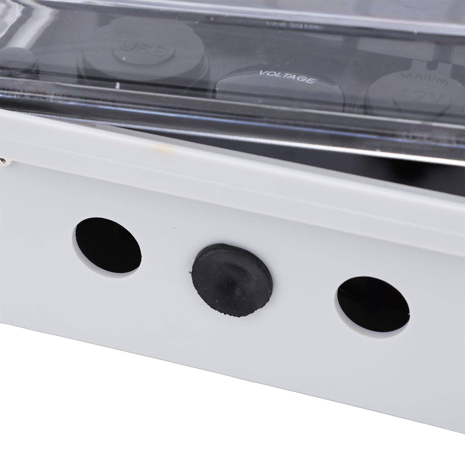 Caja de Interruptor Basculante de 5 Bandas con Enchufe de Encendedor para Camión RV ATV, Diseño a Prueba de Agua, Caja de Panel de Interruptor de Voltímetro LED, Material Plástico ABS,