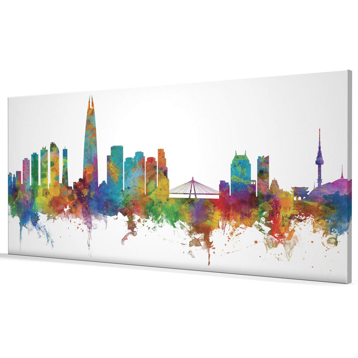 Seoul Skyline South Korea Box Canvas Print -2713