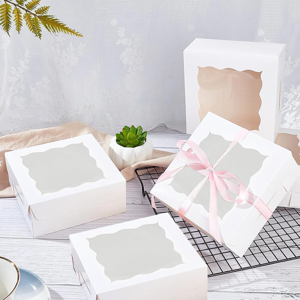 GRETEL BAKING 20 cajas de regalo de papel kraft con ventana y divisores, 4 compartimentos extra pequeños, 3.5 x 3.5 x 1.57 pulgadas, cajas de dulces vacías para regalo, caja de