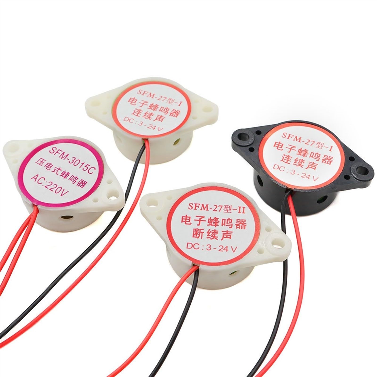 1Pcs 30 * 15MM 220V AC 110dB Continuous Audible Buzzer SFM-27 Piezoelectric Active Buzzer 3015 Piezo Buzzer with 110mm Wire