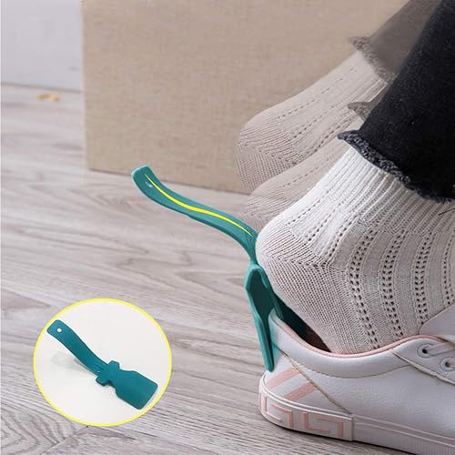Miniatura 2 de ZAILHWK Lazy Zapatero ayudante con mango de cuerno de zapato para levantar zapatos, fácil de poner y quitar, portátil, calcetín deslizante de