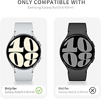 Vista 6 de Pack de 12 fundas para Samsung Galaxy Watch 6 de 40 mm, protector de pantalla con cubierta de policarbonato duro y película protectora de vidrio