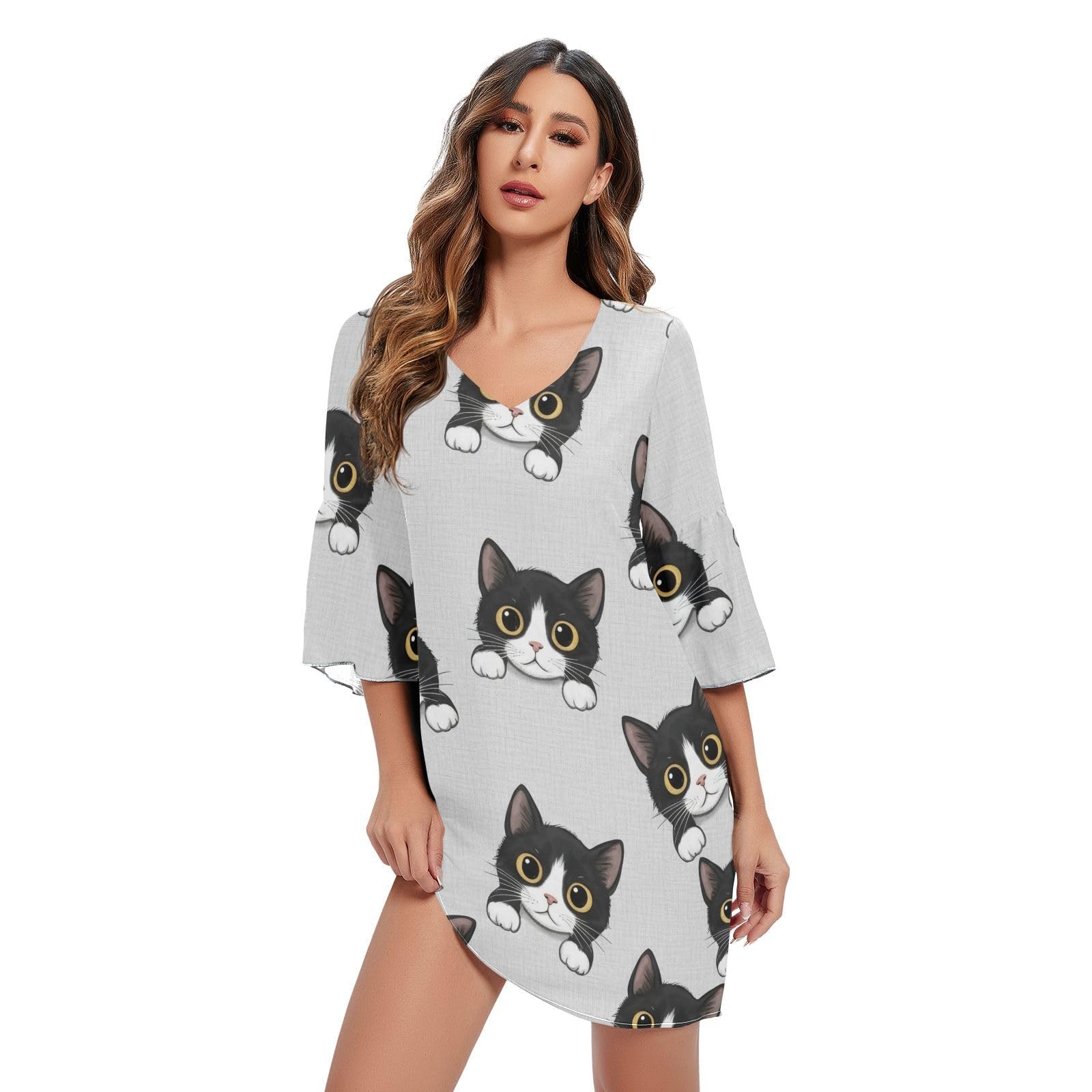 Robe de plage hawaïenne grise idéale pour vos vacances au soleil - 7
