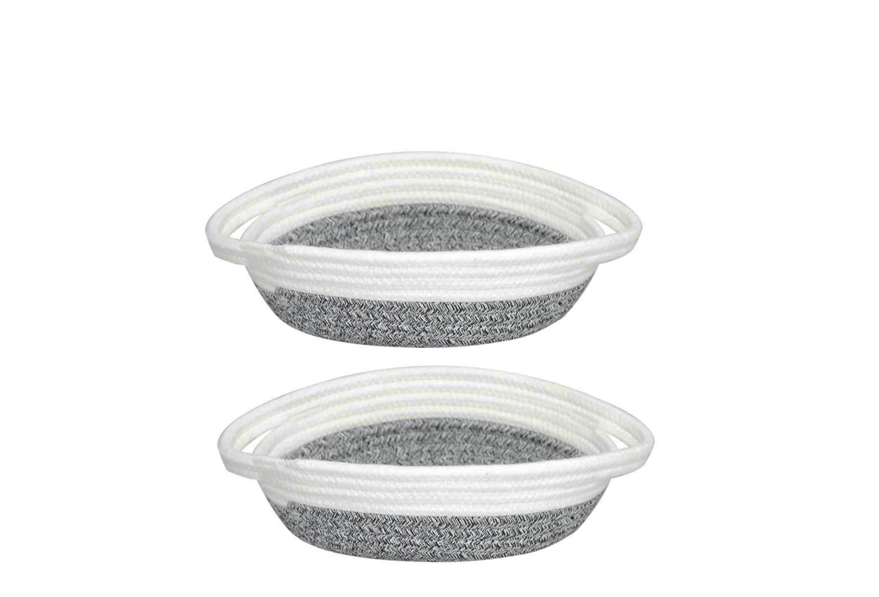 yukimocoo 2 Pack Small Storage Baskets, Desk Basket for Jewellery&Keys, Rope Baskets Small Basket Home Storage, Small Table Basket, Organizers and Storage, Small Woven Basket,