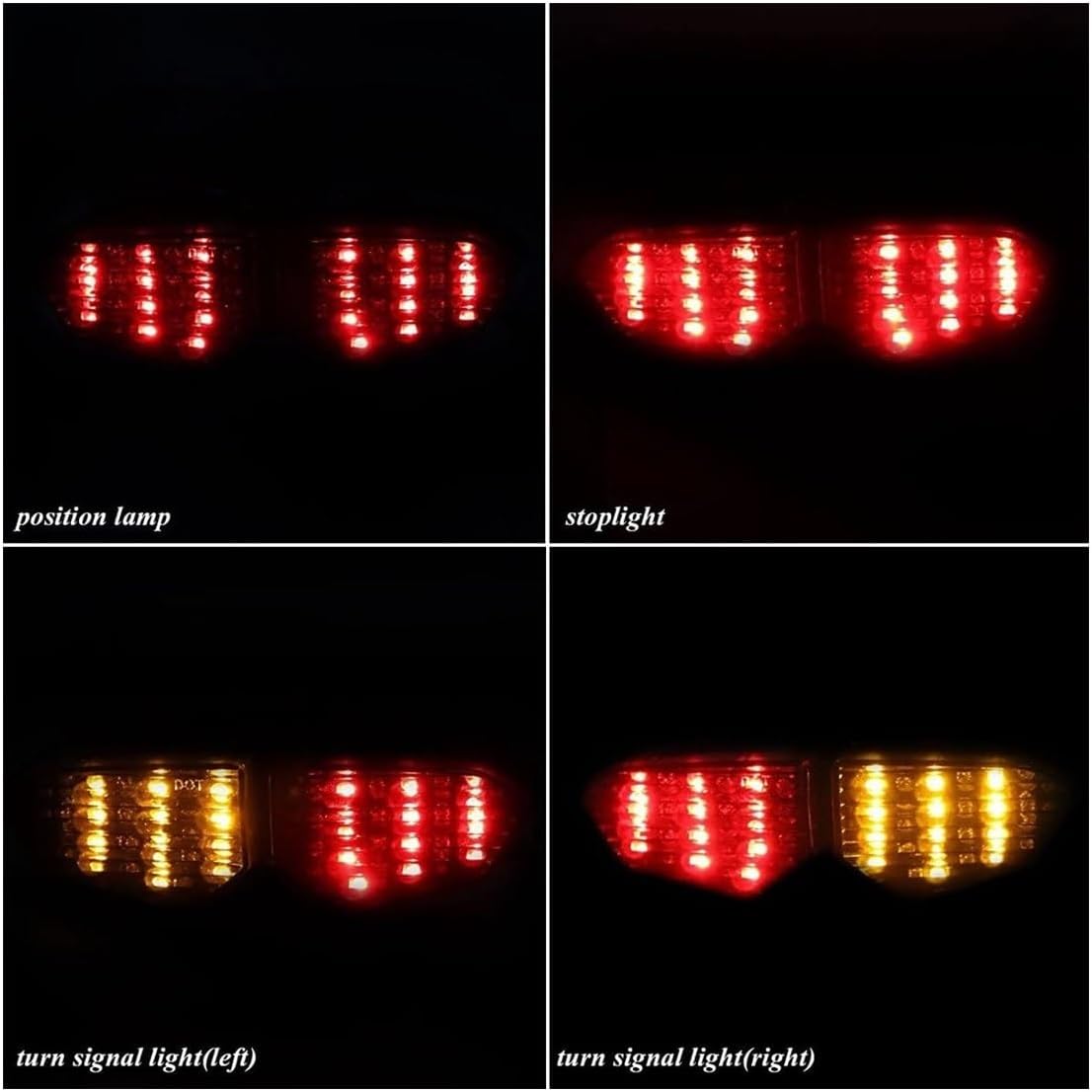 バイクのテールブレーキライト オートバイアクセサリー LED テールライト リアブレーキ テールライト ランプ インジケーター ター