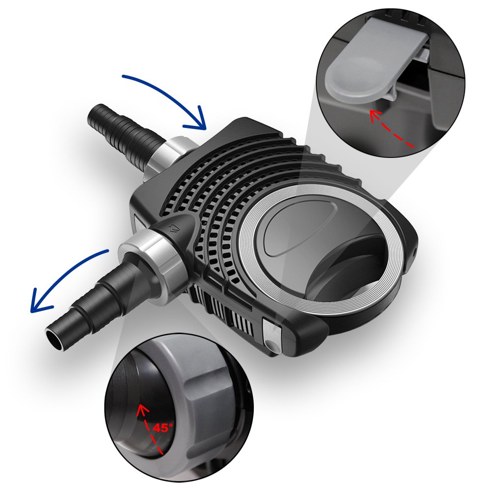 Pompa Per Laghetto NEO-8000 SuperECO - Portata 8000 L/h, 70W, Per Filtrazione E Circolazione Acqua, Anti Intasamento - Foto 2