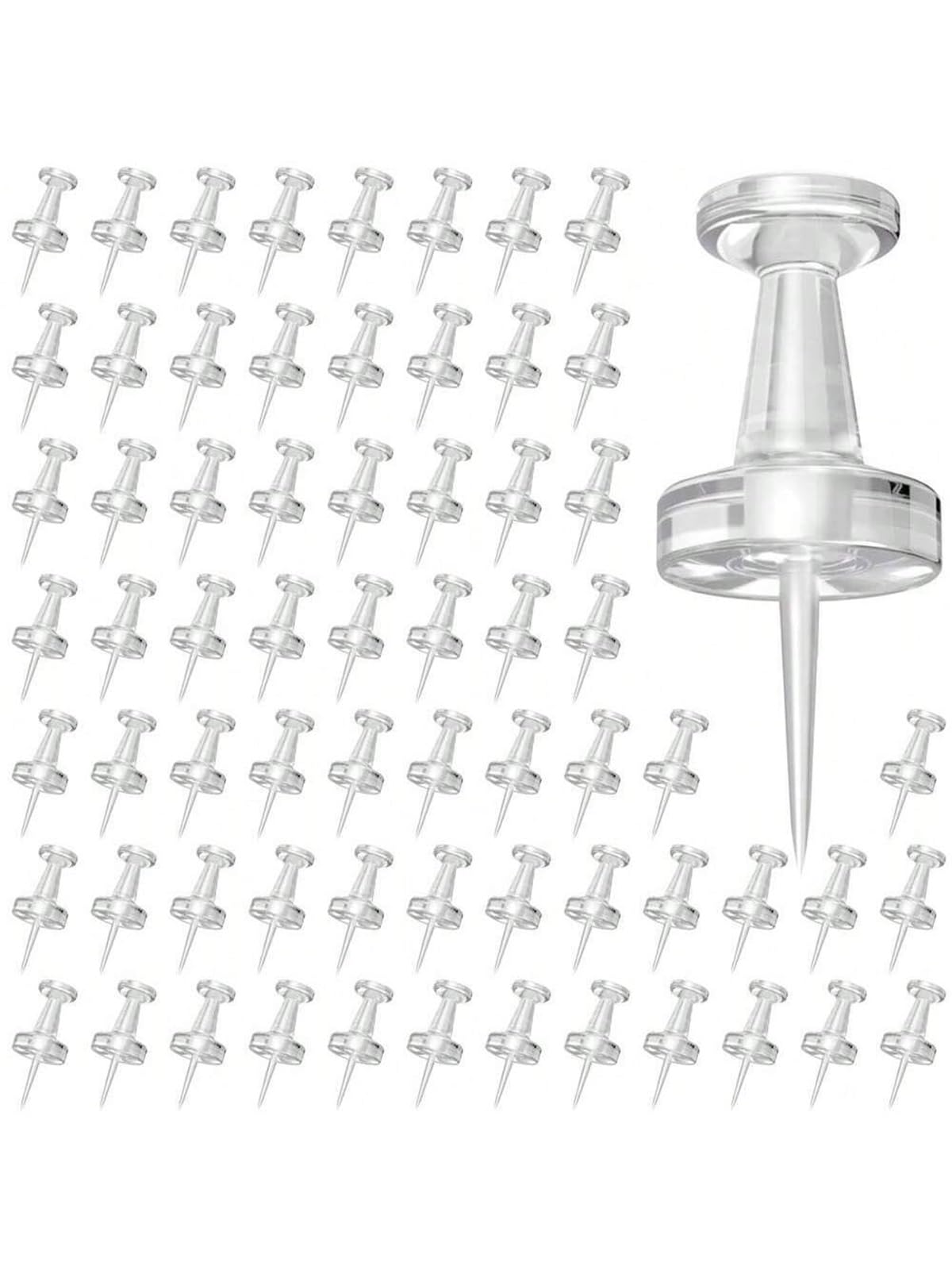 Push Pins 100Pcs Transparent Plastic Push Pins