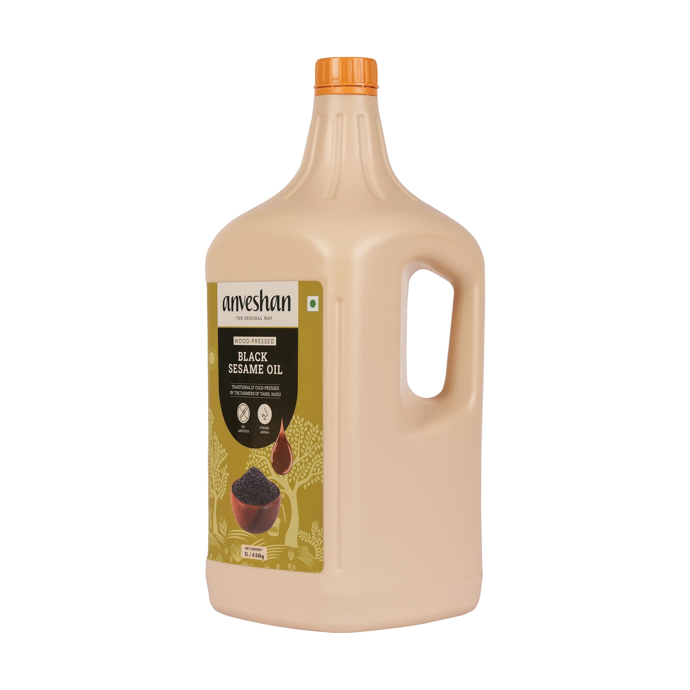 Anveshan Wood Pressed Black Sesame Gingelly Oil 5L | Plastic Can | Kolhu/Kacchi Ghani/Chekku | Gingelly Oil | Natural | Chemical-Free | Cold Pressed Sesame Oil for Cooking (B0CHY9KJD5) Amazon Price History, Amazon Price Tracker