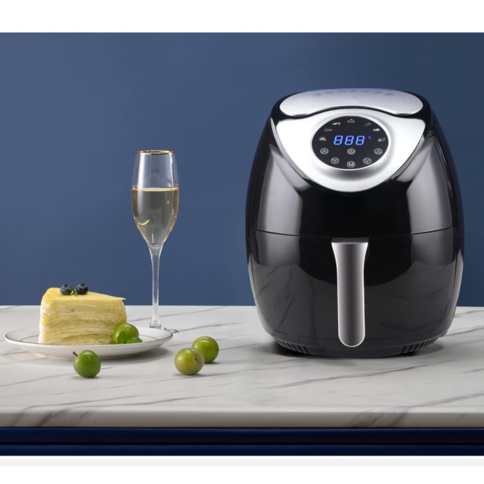 Forno digitale con friggitrice ad aria, con 7 ricette preimpostate, cottura a basso contenuto di grassi, touch screen, facile da pulire, 8 litri, Nero bisogno di speranza charitable