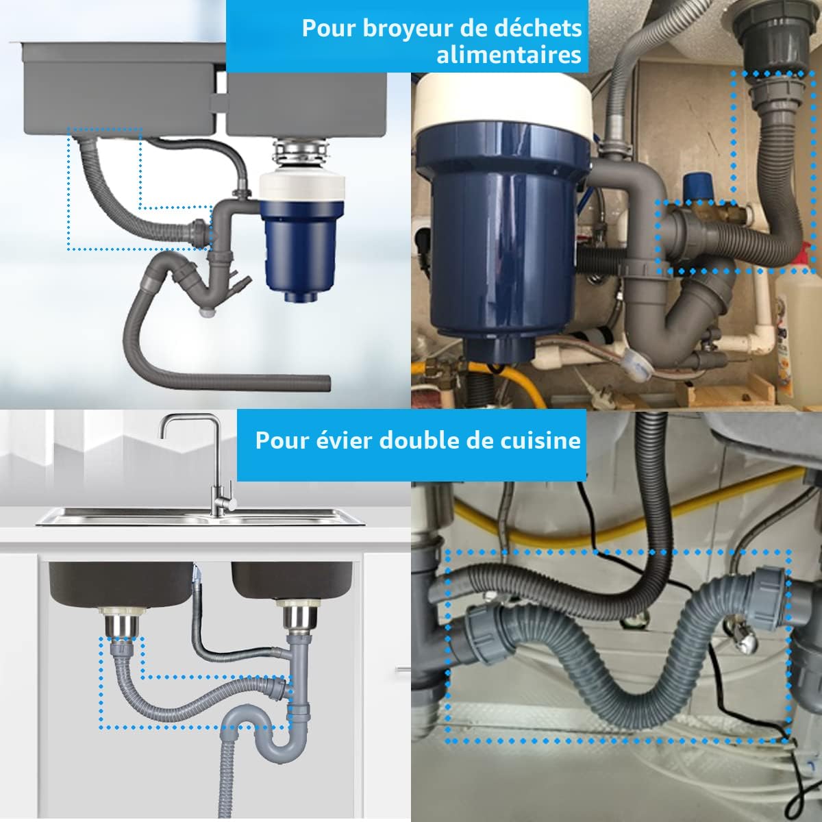 Tuyau De Vidange Rallonge Évier FOYTOKI - Tube Extension Inox Brossé Pour Cuisine Et Salle De Bain