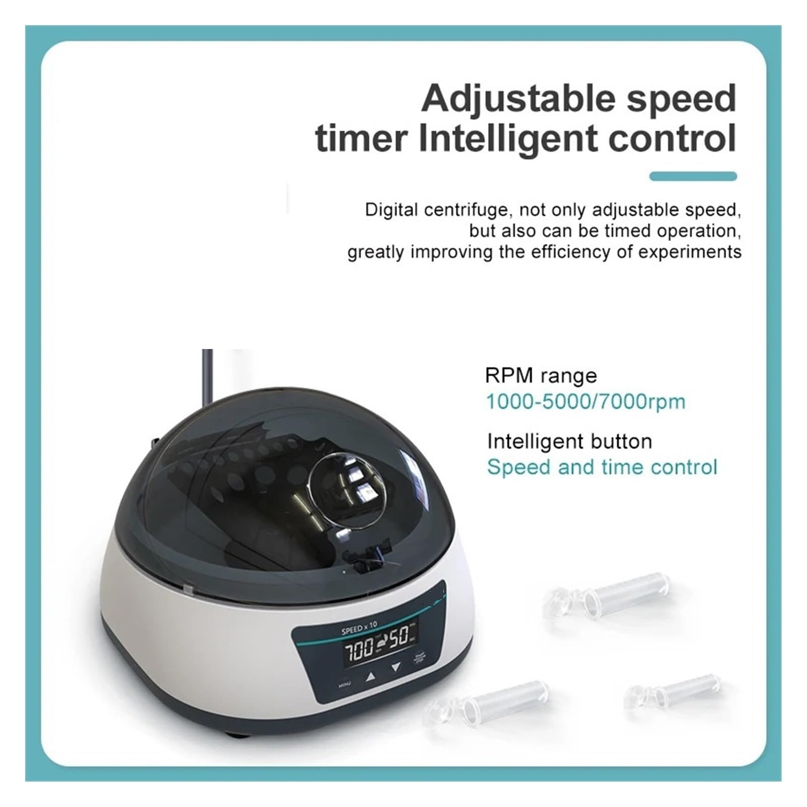 Centrífuga de mesa, Mini Máquina Centrífuga De Laboratorio Pcr Digital, Velocidad Ajustable 7000 Rpm For Tubo Centrífugo Y Microrecolección Sangre | MC-7Pro(7000rpm)