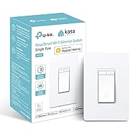 Vista 1 de Kasa Apple HomeKit - Interruptor de atenuación inteligente KS220, un solo polo, requiere cable neutro, interruptor de luz Wi-Fi de 2.4 GHz, funciona