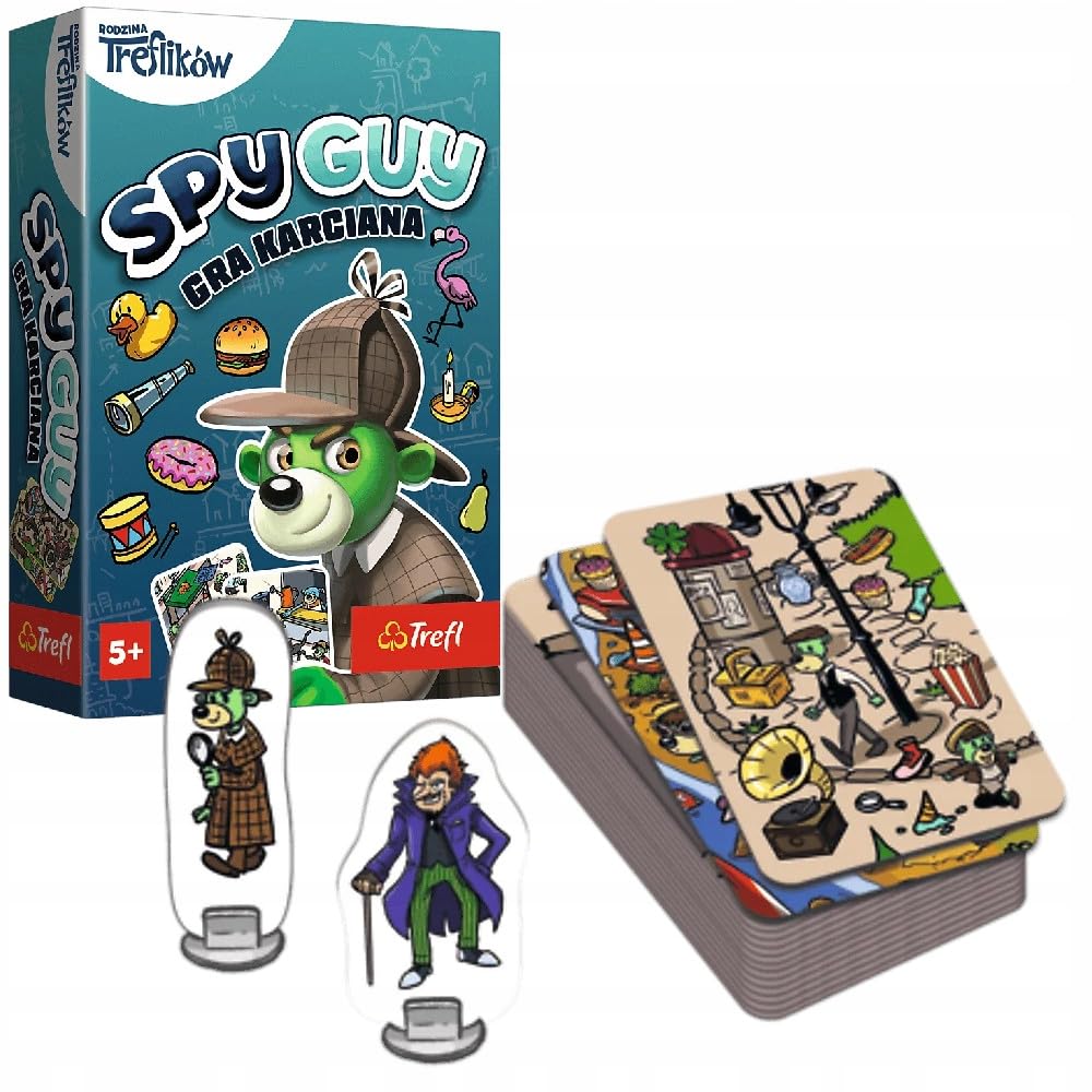 Trefl - Spy Guy Card Game - Co-op Observation Game, Pocket Family Game, Search Trail, for Adults and Children from 5 Years