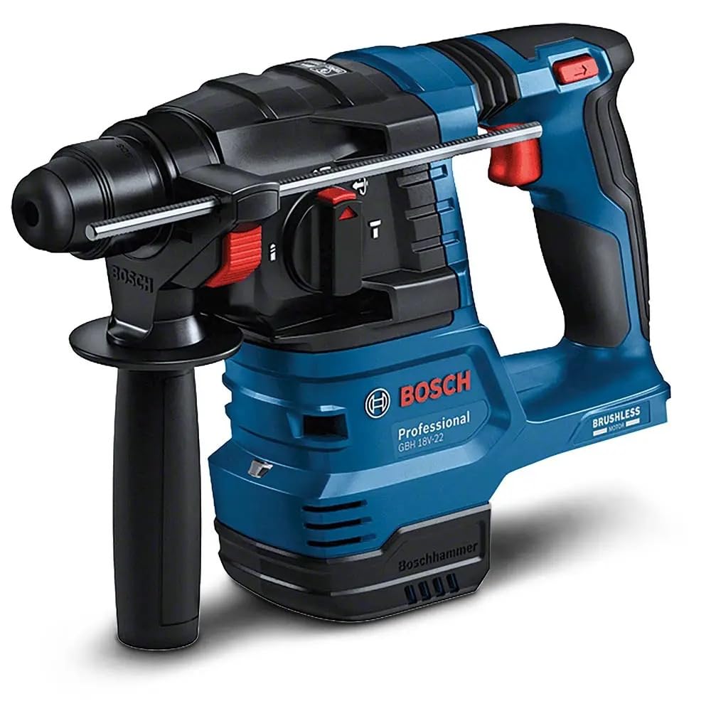 Bosch Professional 18V System Martello perforatore a batteria GBH 18V-​22 (con SDS plus, ideale per praticare fori da 6 a 10 mm, KickBack Control e Vibration Control, batteria/​caricabatteria non incl.)