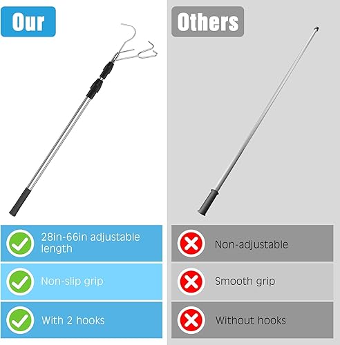 Miniatura 5 de MoKo Agarrador de carga para camión con 2 ganchos, recuperador de carga elástico de 5.5 pies para caja de camión, gancho recuperador de carga de