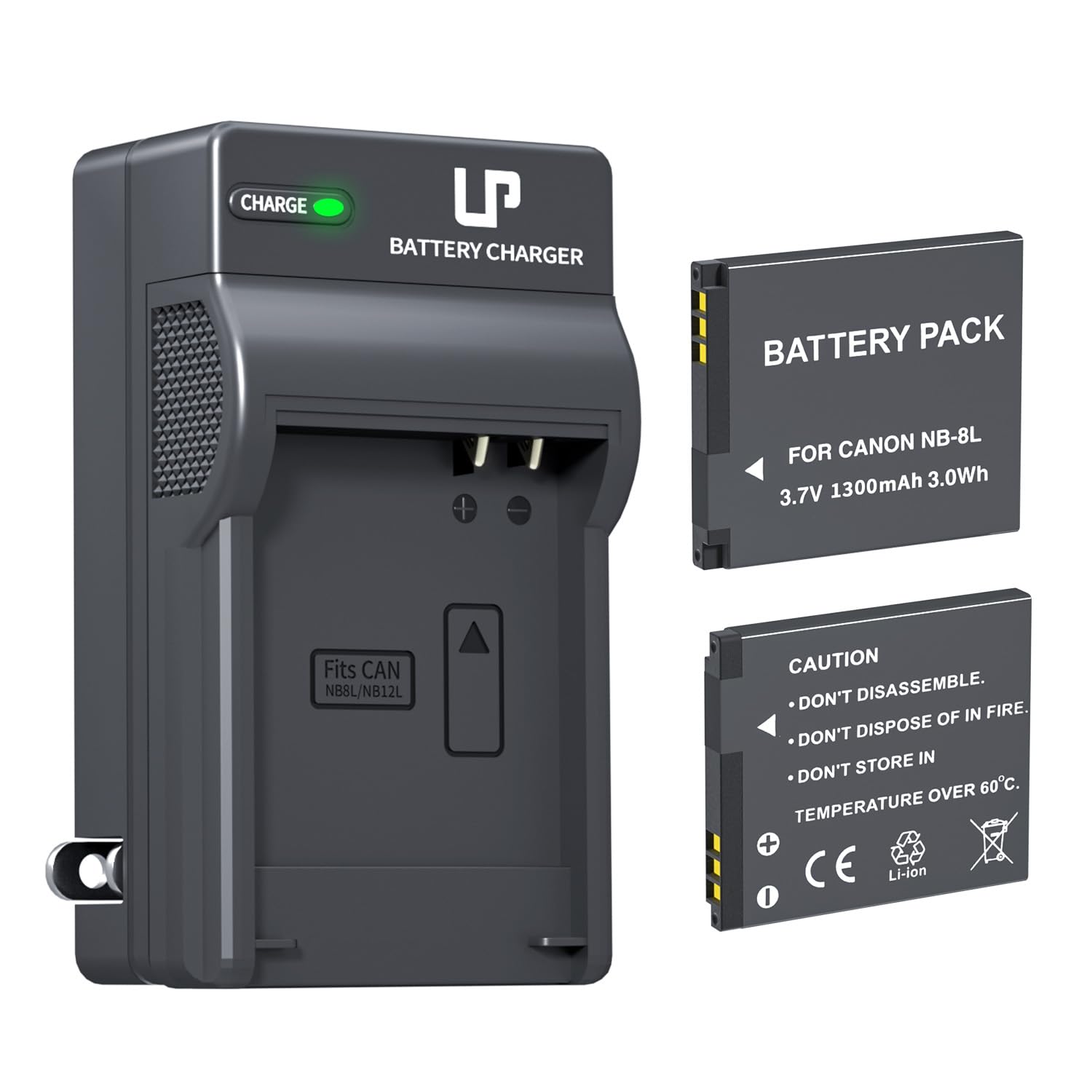 Amazon.com: LP NB-8L Battery Charger Pack, 2-Pack 1300mAh