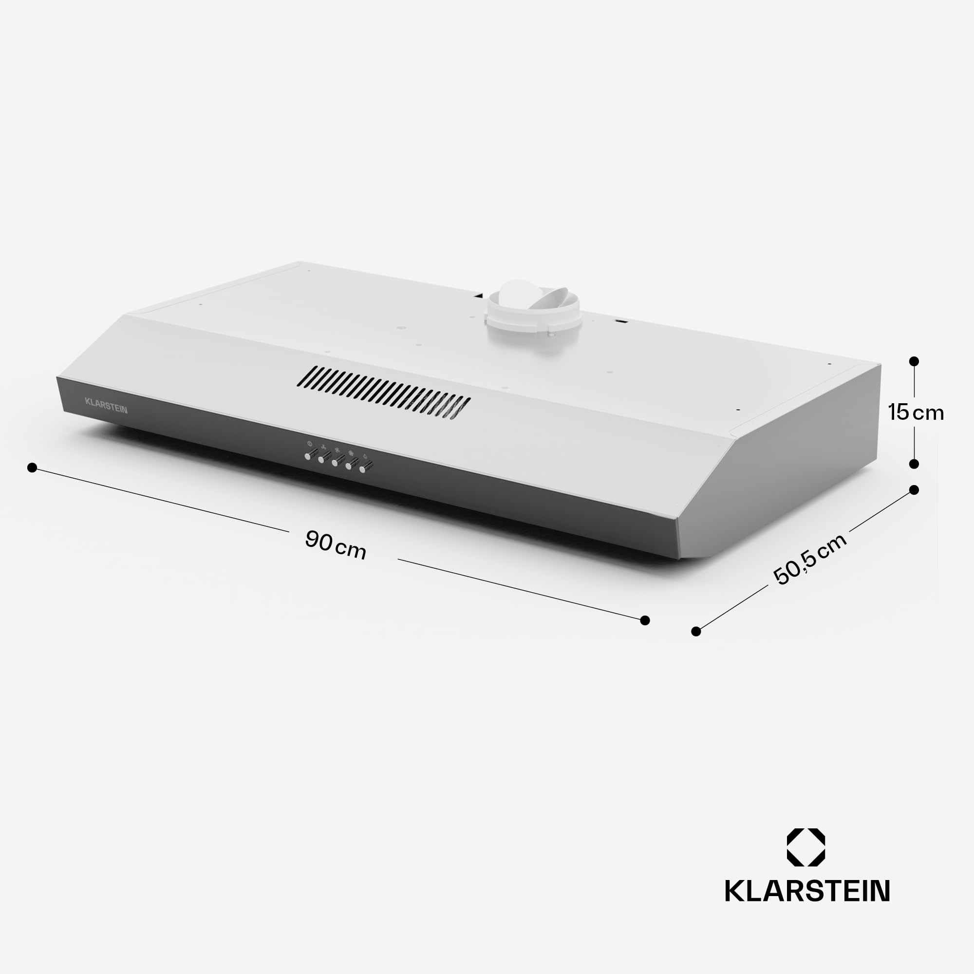 Klarstein Contempo 90 Cappa Aspirante da Incasso, 90cm, 200 m³/h, LED, Filtri ai Carboni Attivi, Argento