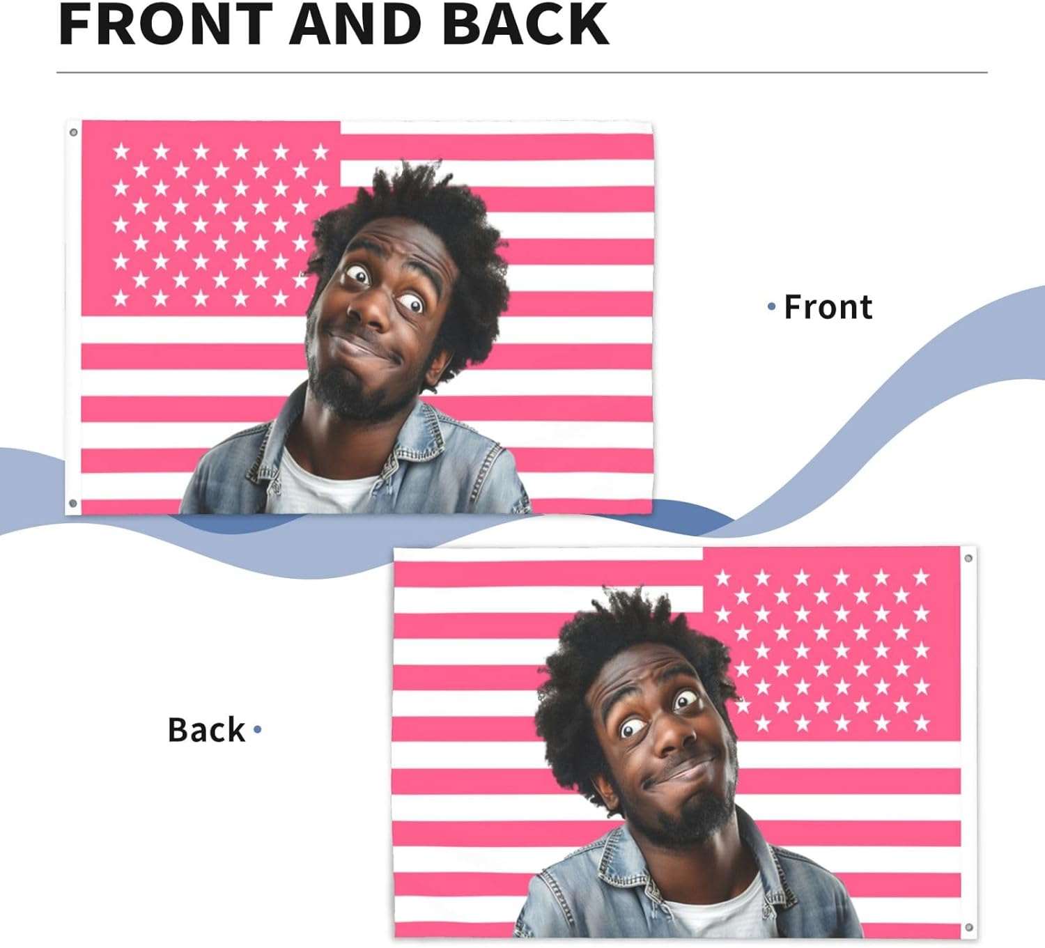Custom American Flag 5X8 Ft Personalized Pink American Flag Design Your Image Customized Flag Decoration for Men Women Bedroom Living room Outdoor